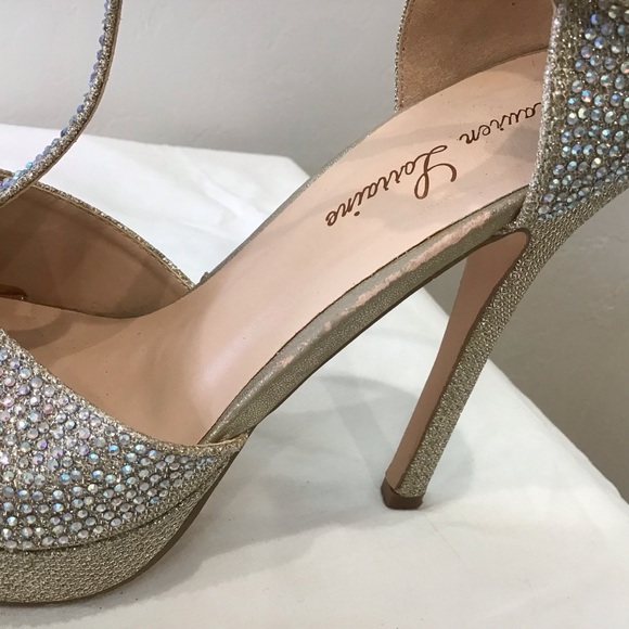π Glam Iridescent Platform Heels β 5" Sparkling Rhinestone Stunners | Pre-Loved - Picture 8 of 9
